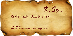 Kránik Szilárd névjegykártya