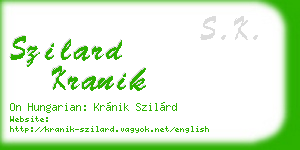 szilard kranik business card
