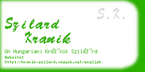 szilard kranik business card